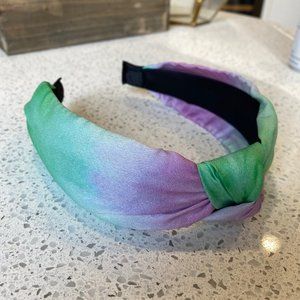 Purple & Green Tie-Dye Top Knot Headband
